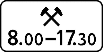 8.5.6 время действия (II типоразмер, пленка А коммерческая) - Дорожные знаки - Знаки дополнительной информации - Магазин охраны труда ИЗО Стиль