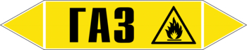 Маркировка трубопровода "газ" ( пленка, 358х74 мм) - Маркировка трубопроводов - Маркировки трубопроводов "ГАЗ" - Магазин охраны труда ИЗО Стиль