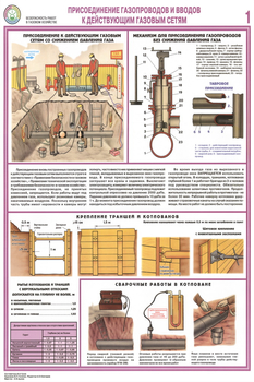 ПС22 Безопасность работ в газовом хозяйстве (ламинированная бумага, А2, 4 листа) - Плакаты - Газоопасные работы - Магазин охраны труда ИЗО Стиль