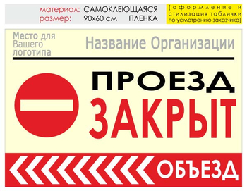 Информационный щит "объезд слева" (пленка, 90х60 см) t12 - Охрана труда на строительных площадках - Информационные щиты - Магазин охраны труда ИЗО Стиль